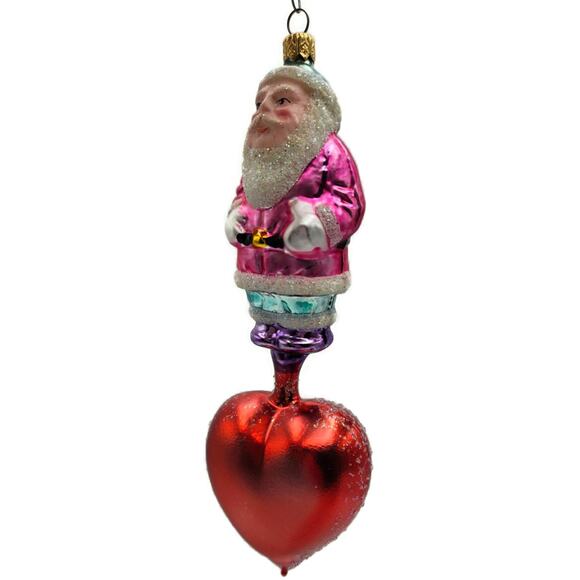 Christopher Radko Heartfelt Santa Claus Red Heart Valentines Christmas Ornament - Picture 8 of 10